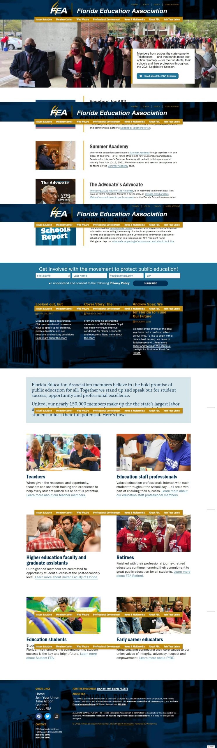 The Florida Education Association Screenshot
